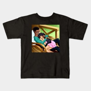 AFRO-ANIME illustration Interracial cupid Kids T-Shirt